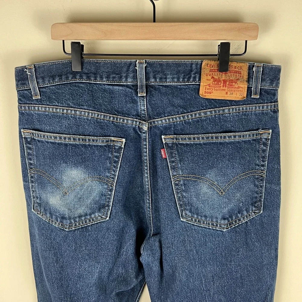 Vintage 2002 Levi's 505 Red Tab Regular Fit Jeans‎ 38x32 Waist 38
